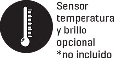 Sensor de temperatura y brillo opcional
